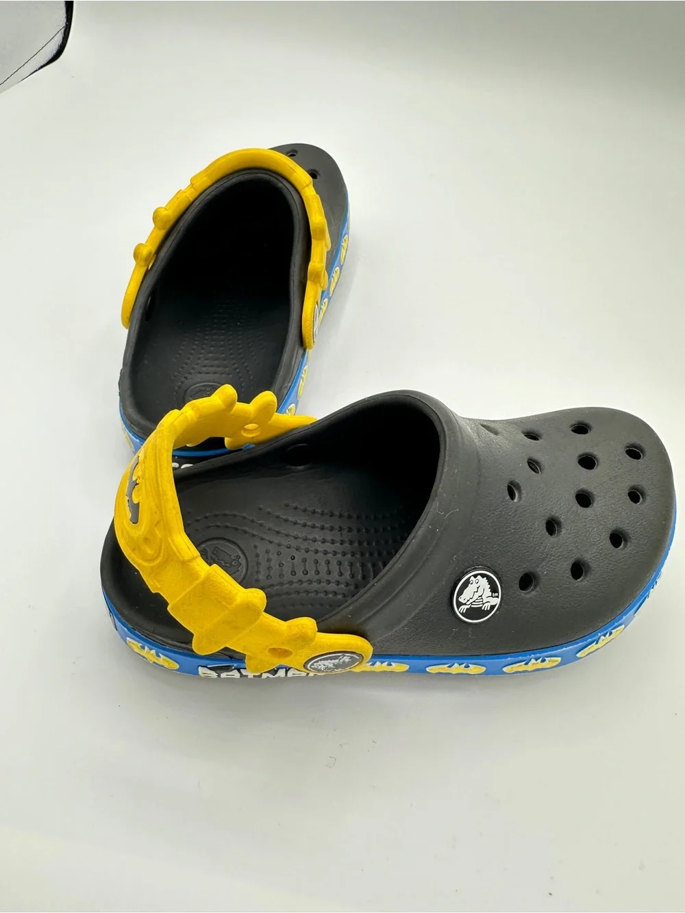 CROCS Kids Batman Clog Sandals - Black & Yellow with Blue Trim